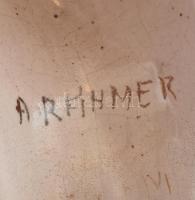 H. Ráhmer Mária (1911-1998): Madonna. Festett mázas kerámia, jelzett, kopott, m:20 cm cm