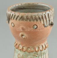 Kiss Roóz Ilona (1920-2010): Figurális váza, mázas kerámia, kézzel festett, jelzett, hibátlan, m: 17...