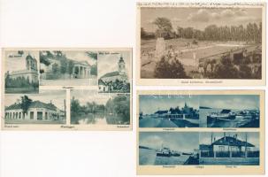 7 db RÉGI történelmi magyar város képeslap: Kecel, Fülek, Erdőváros, Vácrátót, Kunhegyes, Gönyü, Diósd / 7 pre-1945 historical Hungarian town-view postcards: