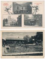 7 db RÉGI történelmi magyar város képeslap: Kecel, Fülek, Erdőváros, Vácrátót, Kunhegyes, Gönyü, Dió...