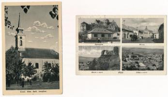 7 db RÉGI történelmi magyar város képeslap: Kecel, Fülek, Erdőváros, Vácrátót, Kunhegyes, Gönyü, Dió...