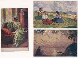 40 db RÉGI művész képeslap / 40 pre-1945 art motive postcards