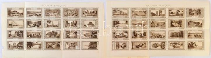 ~1930 Francia Indokína 40 db, tájakat ábrázoló levélzárót tartalmazó füzet