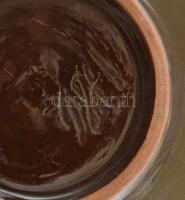 Retró falitál, színes mázakkal festett kerámia, jelzett, hibátlan, m: 28 cm