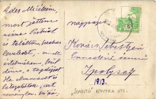 1913 Szántó, Santovka; osztrák-magyar katona és gyerek / K.u.K. soldier with child. photo (EB)