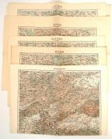 1913-1914 6 db katonai térkép (Zsolna, Igló, Lublin, stb.), kiadja: K. u. k. Militärgeographisches Institut