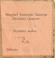 Jelzés nélkül: Csendélet. Olaj, karton. Hátoldalán Magyar Nemzeti Galéria bírálati címkéjével. Sérül...