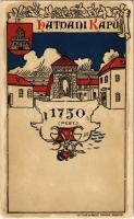 Budapest anno 1750. Hatvani kapu. Geittner és Rausch kiadása, Art Nouveau litho (EK)