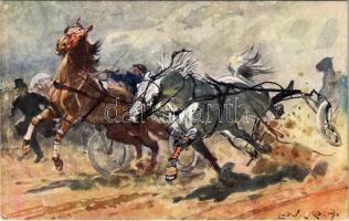 Fogathajtó verseny / Horse carriage driving race. B.K.W.I. 473-5. s: Ludwig Koch