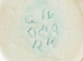 Iparművészeti vállalatos Gorka váza / kancsó, mázas kerámia, matricával jelzett, kis kopásnyomokkal,...