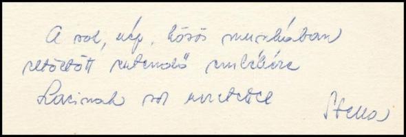 Lazetzky Stella (1924 - 2014) : Képeslap terv. Akvarell, papír, dedikált, paszpartuban, 12x16 cm