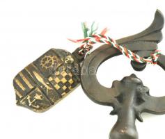 Budapest Főváros XIII. Kerület Kulcsa 13. kerületi díszpolgári elismerés, címerrel. Bronz. 24 cm