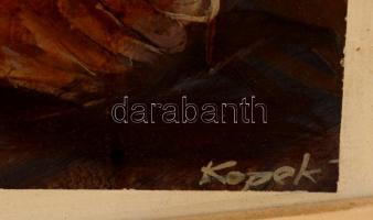 Kopek Rita (1952-): Álom. Olaj, farost, jelzett, keretben, 50×40 cm