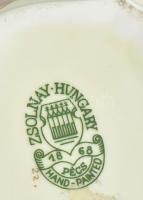 Zsolnay búzavirág mintás bonbonniere Kézzel festett, jelzett, apró kopásokkal.10x10 cm