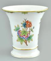 Herendi Viktória mintás porcelán váza. Kézzel festett, jelzett, hibátlan. m: 16 cm