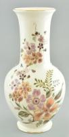 Zsolnay virág mintás porcelán váza. Kézzel festett, jelzett, hibátlan m:27 cm