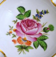 Herendi rózsa mintás hamutál. Kézzel festett, jelzett, hibátlan. d: 15 cm