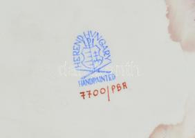 Herendi rózsa mintás hamutál. Kézzel festett, jelzett, hibátlan. d: 15 cm