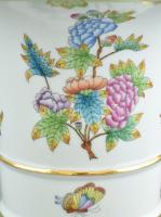 Herendi Viktória mintás körmös mini váza, kézzel festett, jelzett, hibátlan, m:20cm