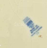 Zsolnay virágmintás süteményes tányér készlet, 6 db, kézzel festett, jelzett, apró kopásnyomokkal, n...