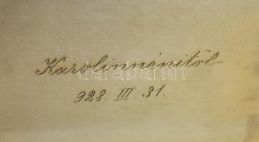 Ezüst (Ag) cigaretta tárca. Sérült, kopott, vésett GR monogrammal. Jelzett 8x9 cm bruttó: 90g