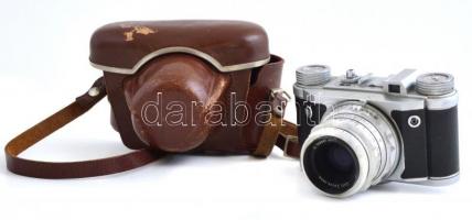 Altissa Altix-N kamera Carl Zeiss Jena Tessar 2,8/50 mm objektívvel, bőrtokkal, / Vintage camera