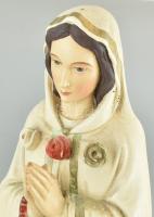 Szűz Mária szobor, kézzel festett gipsz, kopott, m: 46,5cm