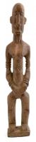 Afrikai bennszülött női figura, faragott fa, jelzés nélkül, repedéssel, m: 38 cm