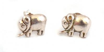Ezüst(Ag) elefántos fülbevalópár, jelzett, 1×0,8 cm, nettó: 0,70 g