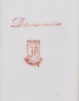 Limoges Jean Pouyat virág mintás porcelán ékszertartó fedéllel, kézzel festett, jelzett, apró csorbá...