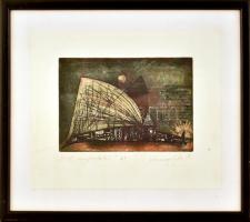 Korányi Gábor (1952-): "Most megfogtalak!", 1992. Színes rézkarc, merített papír, jelzett,...