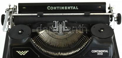 cca 1940 Continental írógép magyar billentyűzettel, szép állapotban, tokkal