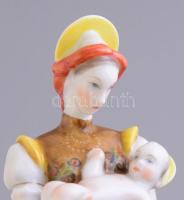 Herendi Matyó-Madonna. Kézzel festett, jelzett, hibátlan. 17,5 cm