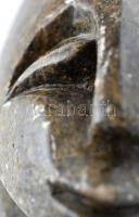 Modern fej kisplasztika, kő, jelzés nélkül, kopásnyomokkal, m: 10 cm
