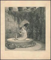Franz von Bayros (1866-1924): A! Ouch! Erotikus Heliogravúr, papír, jelzett a nyomaton 16,5×16 cm