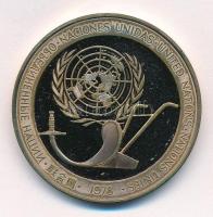 1978. ENSZ kétoldalas, többnyelvű Br emlékérem (38mm) T:1-,2 (eredetileg PP) 1978. United Nations two-sided, multilingual Br medallion (38mm) C:AU,XF (originally PP)