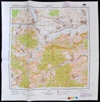 cca 1991 Észak-Magyarország-Szlovákia határterület (Salgótarján, Filakovo stb.) 6 db topográfiai térkép, Magyar Honvédség vezérkara felirattal és bélyegzővel, 1:50000, ca. 46,5x46,5 cm