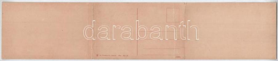 Brassó, Kronstadt, Brasov; 3 részes kihajtható panorámalap / 3-tiled folding panormacard (hajtásnál ...