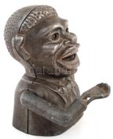 cca 1930 Négert formázó art deco pénznyelő szerkezet, mozgatható karral, m: 16,5 cm / 
cca 1930 Art...