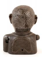 cca 1930 Négert formázó art deco pénznyelő szerkezet, mozgatható karral, m: 16,5 cm / 
cca 1930 Art...