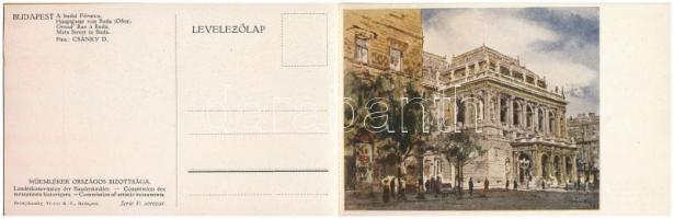 A régi Budapest V. sorozat. Kiadja a Műemlékek Országos Bizottsága - képeslapfüzet 12 képeslappal / ...