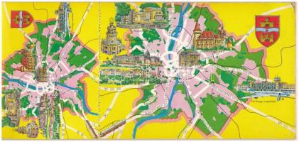 Budapest térképek - modern képeslapfüzet 11 képeslappal / 11 modern Hungarian postcards with maps