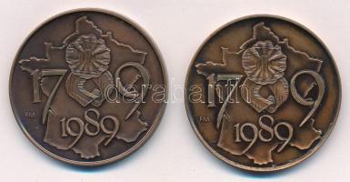 Fritz Mihály (1947-) 1989. "MÉE Szeged / Francia Forradalom 1789-1989" Br emlékérem (42,5m...