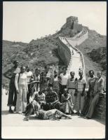 cca 1965 Kínai nagy fal, feliratozott vintage fotó, 19,5x14,8 cm