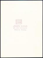 1984 Joseph Kadar pecséttel és aláírással jelzett vintage fotóművészeti alkotása, 12x7 cm, karton 20...