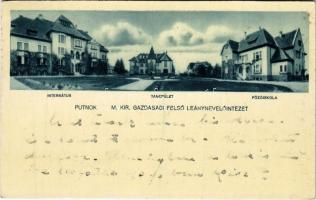 1934 Putnok, M. kir. Gazdasági Felső Leánynevelő Intézet, Internátus, Tanépület, Főzőiskola. Weinstock Ernő