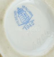 Herendi virág mintás körmös kaspó, kézzel festett, jelzett, kopott, m:8 cm