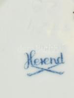 Herendi virágmintás hamutál, kézzel festett, jelzett, kopással. 11x7,5 cm