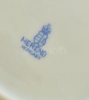 Herendi virág mintás csemegés készlet. Kézzel festett, jelzett, hibátlan. 6+1 db, d: 12 és 27 cm