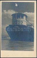 1933 Jermy László aláírt vintage fotója (hajó), 14x9 cm